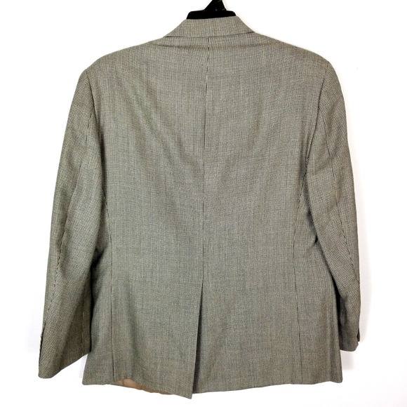 Chaps Ralph Lauren Men Silk Wool Jacket Blazer Beige Printed 42R - Picture 2 of 4